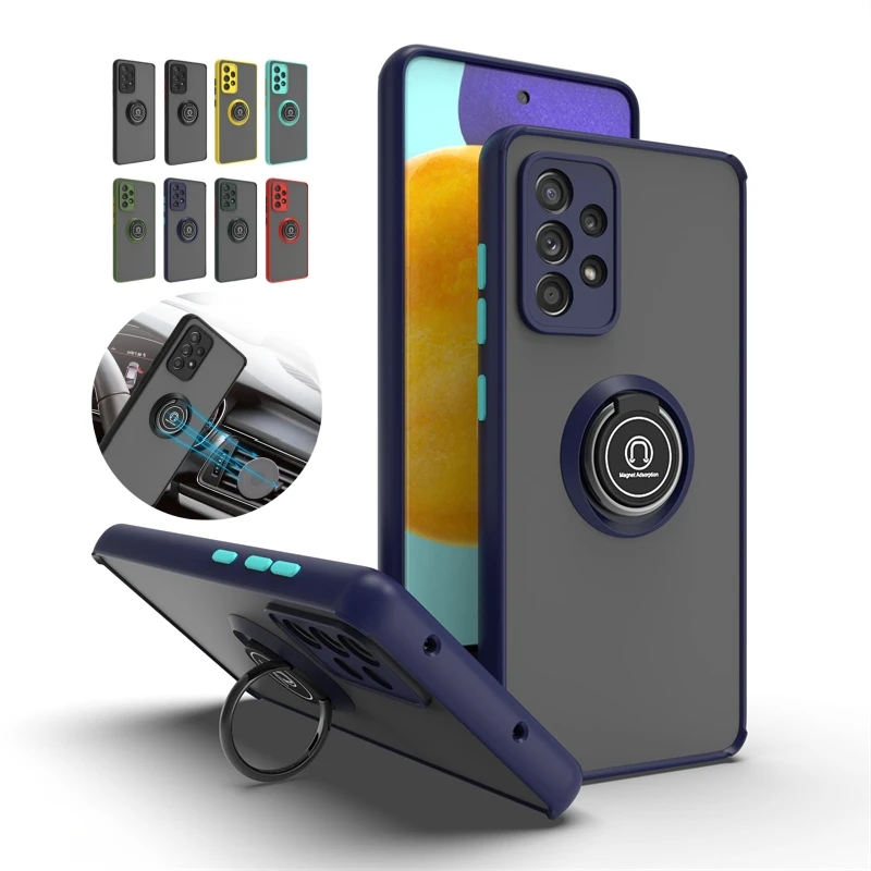 Funda For Samsung A52 Case Magnetic Ring Holder Armor Phone Cases For Samsung Galaxy A52 A 52 S A52s 5G Matte Hard PC Back Cover