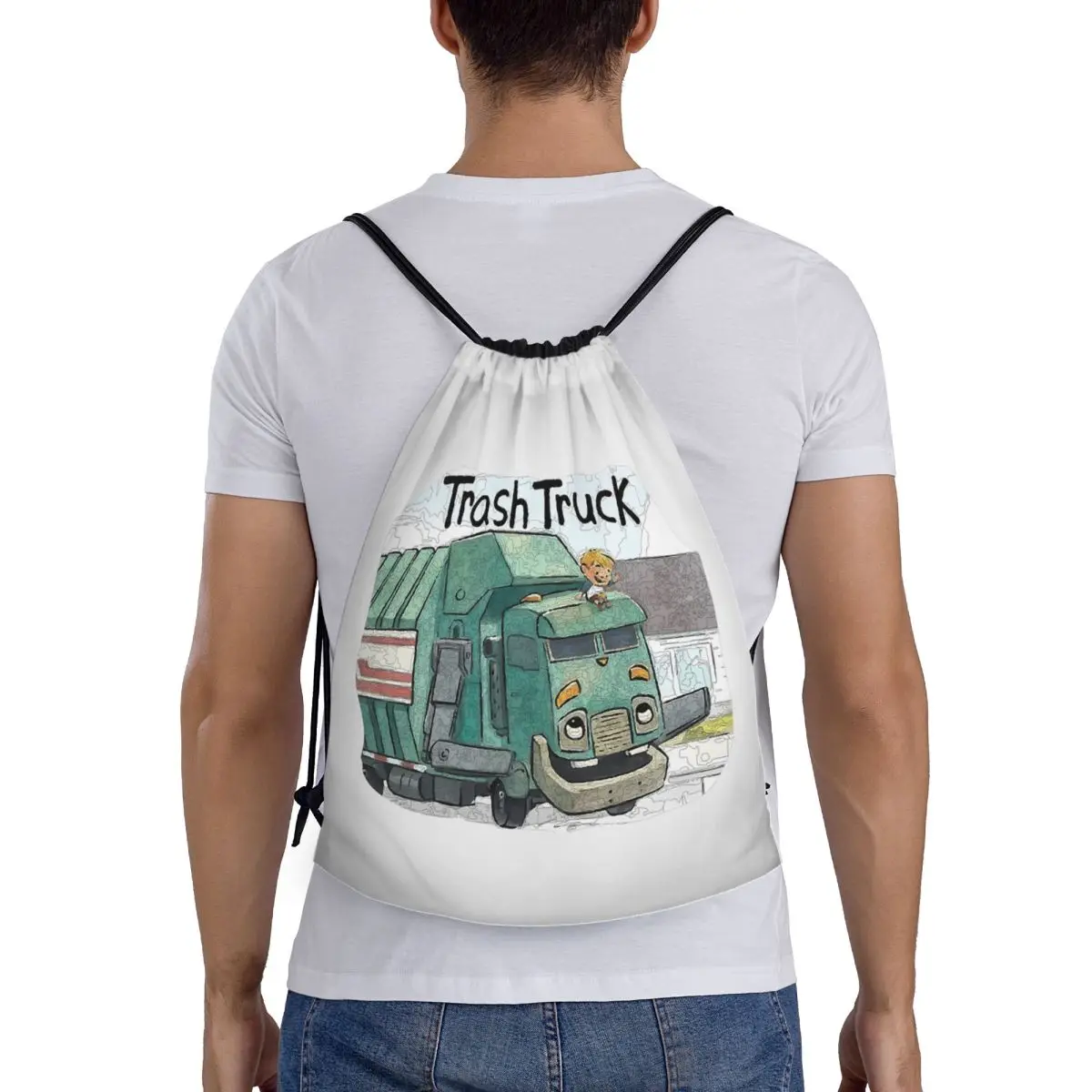 

Trash Truck Cartoon Netflix Backpacks Multi-function Portable Drawstring Bags Sports Bag Book Bags For Travel School