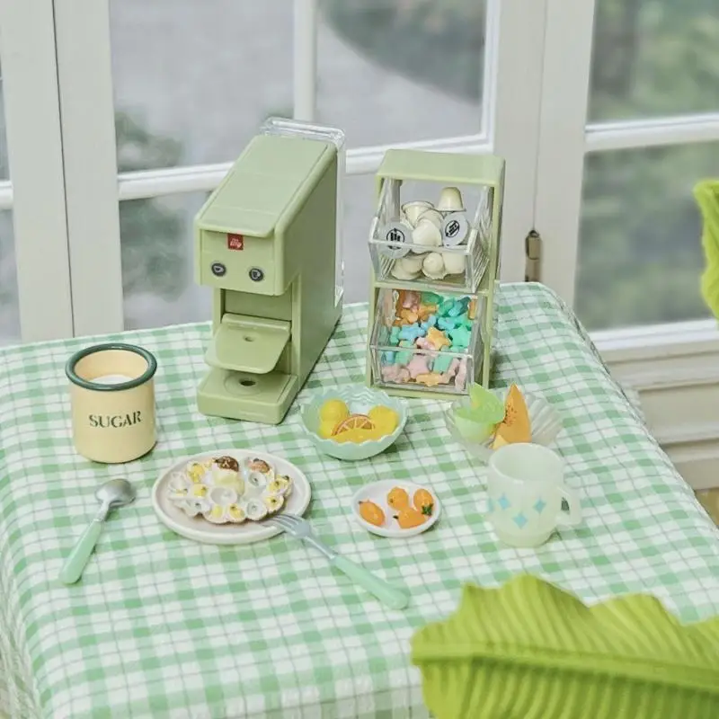 인형 장난감 액세서리: 1개 미니어처 1/6 스케일 티백/커피 캡슐 보관함 인형집용 주방 놀이 세트