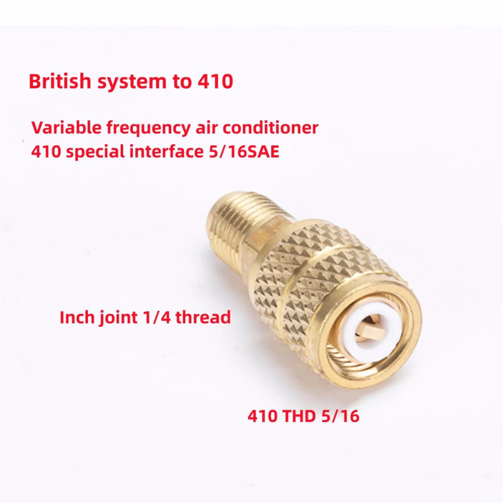 RV65F automotive air conditioning fluorine adding connector, straight R410a all copper liquid adding pipe adapter