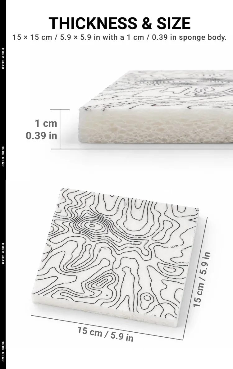 [HODRGEAR] Zelt-Kondensationsschwamm – Ultraleichter 16,7g Zelluloseschwamm 15×15cm zum Abwischen und Wiederverwenden für Zelte, Planen, Kochgeschirr – Detail 4