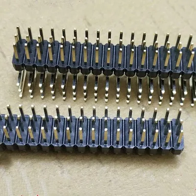 10pcs 3x40 P 2.54mm Pitch Pin Header Triple Row Male Right Angle Square Pins Through Hole Gold Plated Three Rows Space 2.54