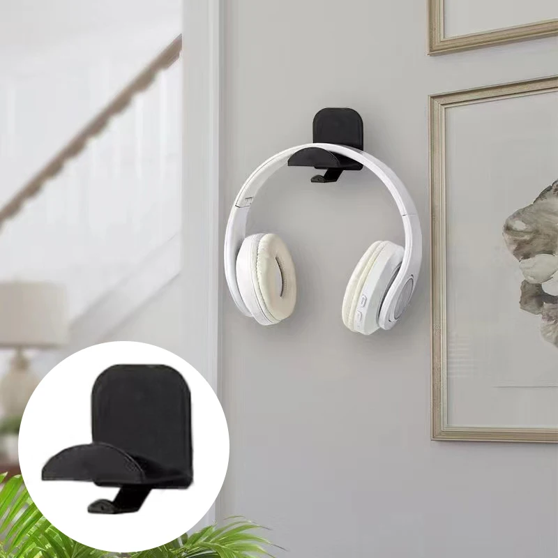 1PC Multifunction Wall-mounted Computer Headset Holder Without Punching Headphone Stand Storage Hook Desktop Display Rack