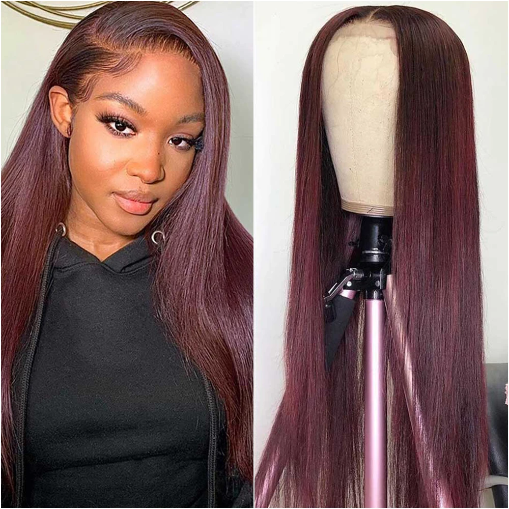 

Накладные парики из натуральных волос, прямые, 36-40 дюймов, цвет бургунди, 13x6 HD Lace Frontal, 99J 13x4 HD Lace Frontal, для женщин, плотность 200%