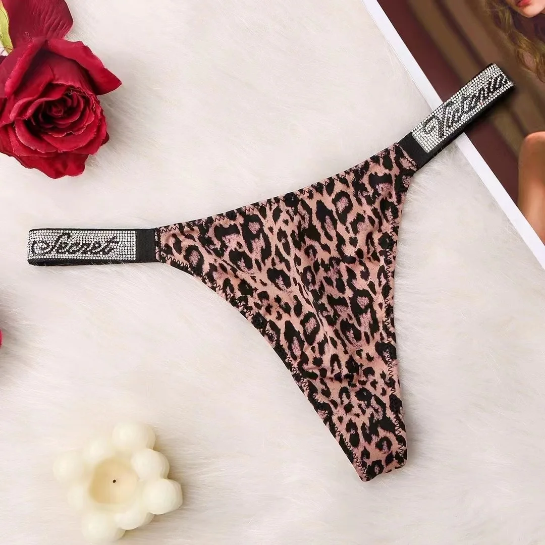 2024 VS Classic Women's Sexy Underwear Antibacterial Fashionable Soft with Rhinestones Breathable Panties Women's Underwear image 5