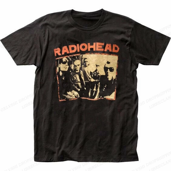 Maglietta Vintage Radiohead maglietta moda uomo maglietta in cotone maglietta ragazzo maglietta manica corta Rock Band Camisetas abbigliamento uomo