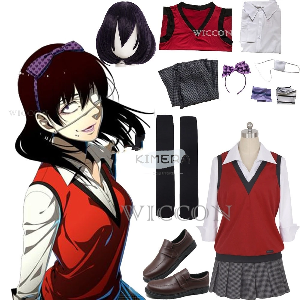 Midari Ikishima Cosplay Costume Japanese School Uniform Vest Skirt Women JK Uniform Wig view 2
