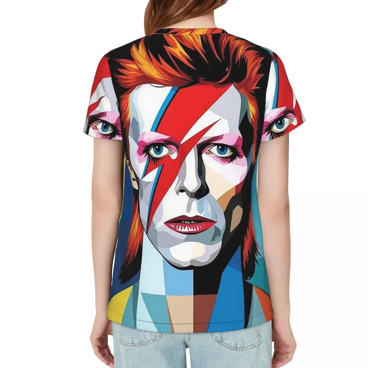 Davids Bowied T-Shirt Women Short Sleeve T Shirts Crew Neck Clothes Cotton Summer Tees Streetwear