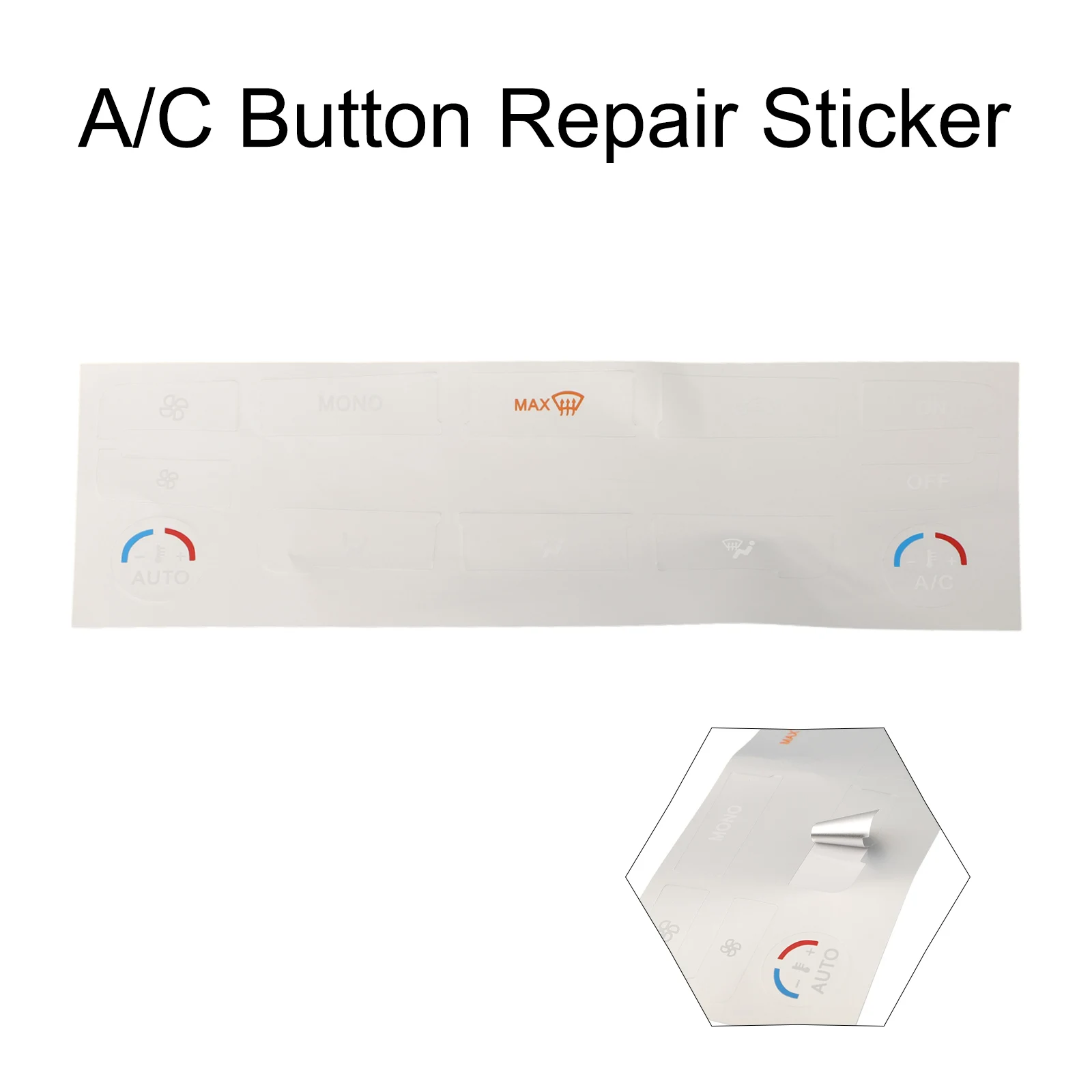 For AC Unit Button Decal Button Repair Decal Precise Clear Visibility Cut-out Sign Opaque PVC Perfect Fit For MONDEO