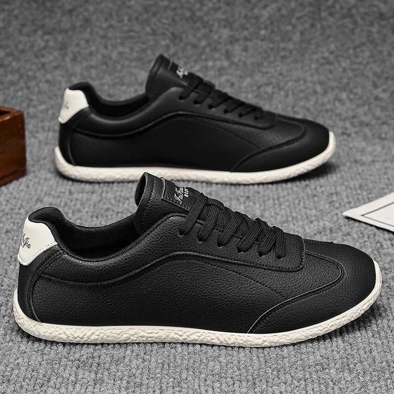 Leisure Running Summer Fashion Anti Slip Mountaineering PU Leather Sports Shoes Tennis Trend Hot Selling Men White Flat Shoes