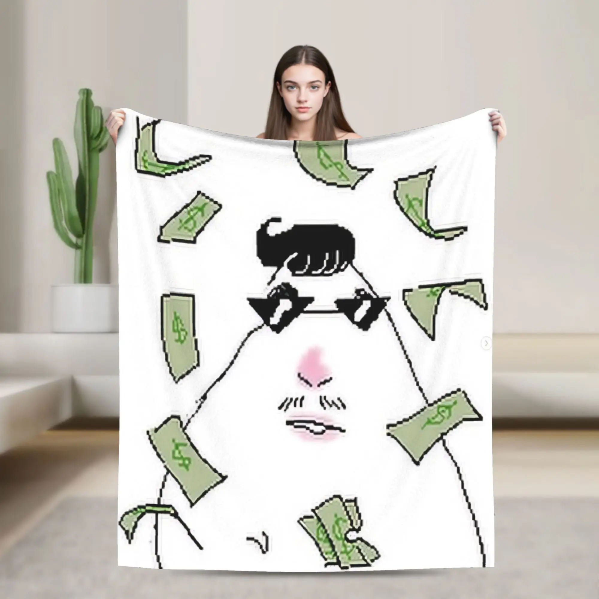 Comfort Hamster Caveman Blanket Stuff Home Decorative  Throws And Blankets Lightweight Fleece for Bedroom