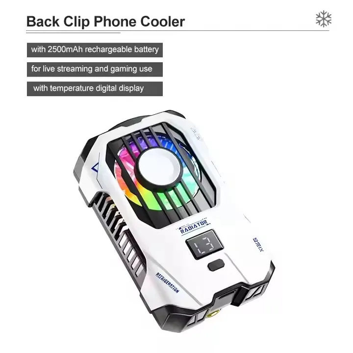 Kipas Pendingin Radiator Pendingin Ponsel Klip Belakang Semikonduktor Dukungan 3 Gigi Dudukan Tripod Streaming Langsung Game Baterai Isi Ulang