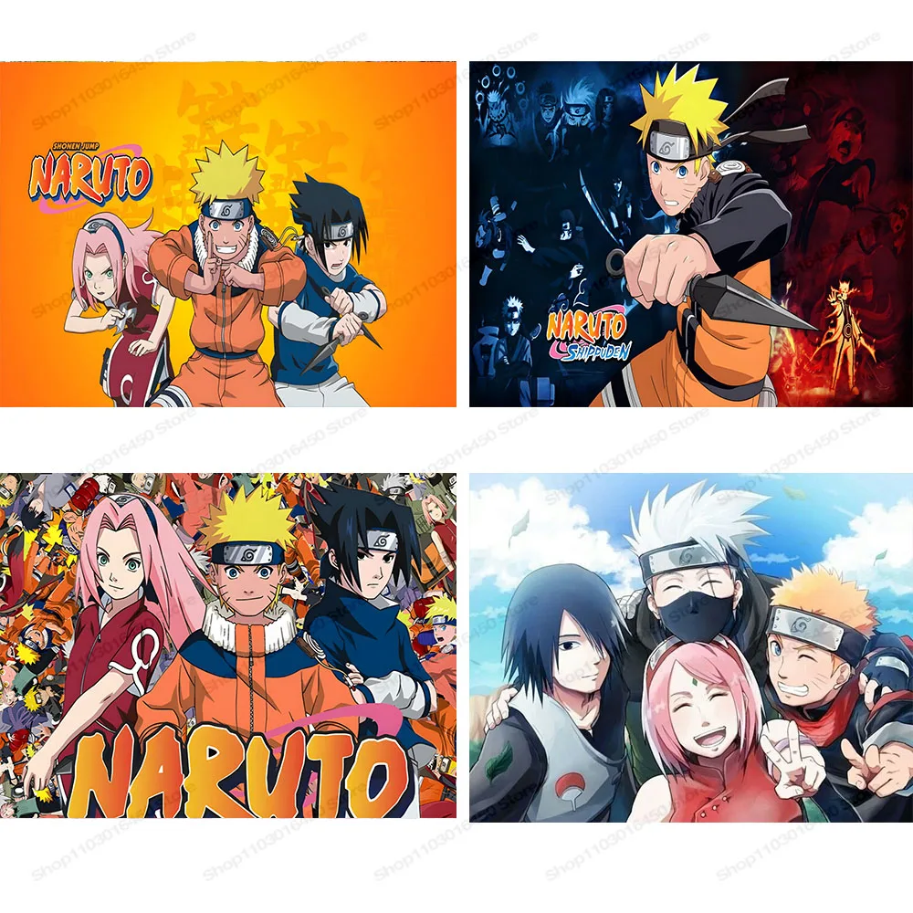 Latar belakang Naruto untuk pesta ulang tahun anak laki-laki latar belakang fotografi anak-anak komik karakter foto spanduk mandi bayi dekorasi