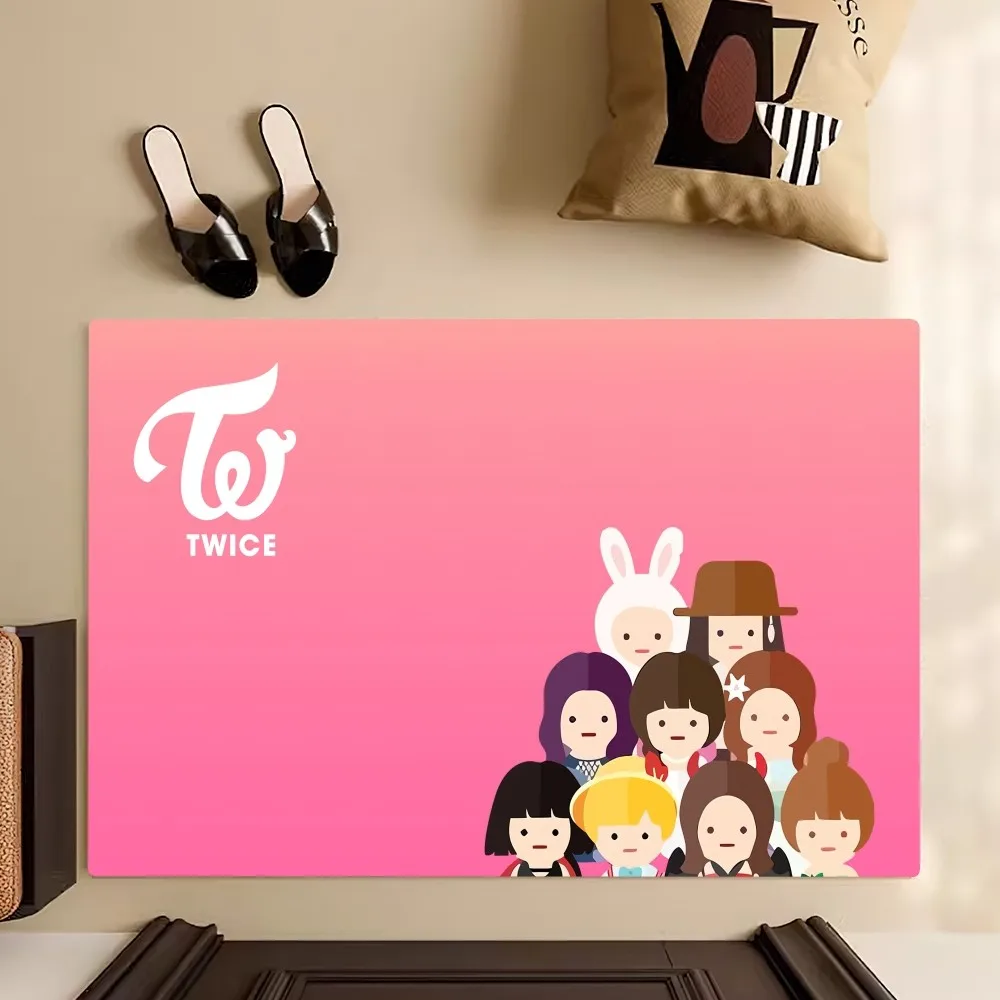 Kpop Twice With Youth Floor Mat Bedroom Kitchen Door Bath House Super Absorbent Foot Non-slip