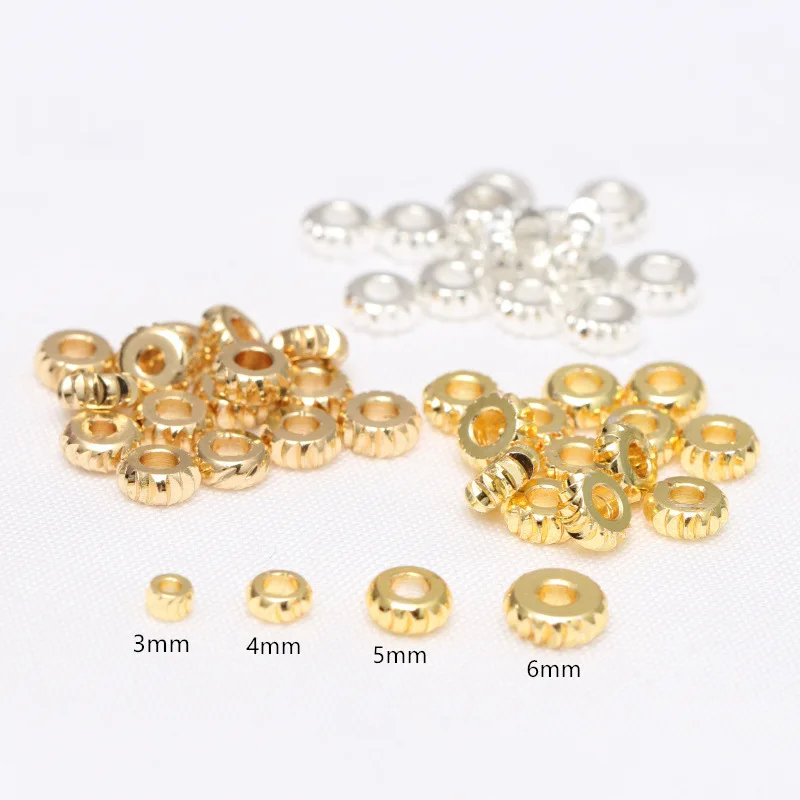 

20pcs Faceted Gear Shape Spacer Beads Jewelry Making Materials Accessories DIY Charms Bracelet Necklace 14K Gold Plated Supplies