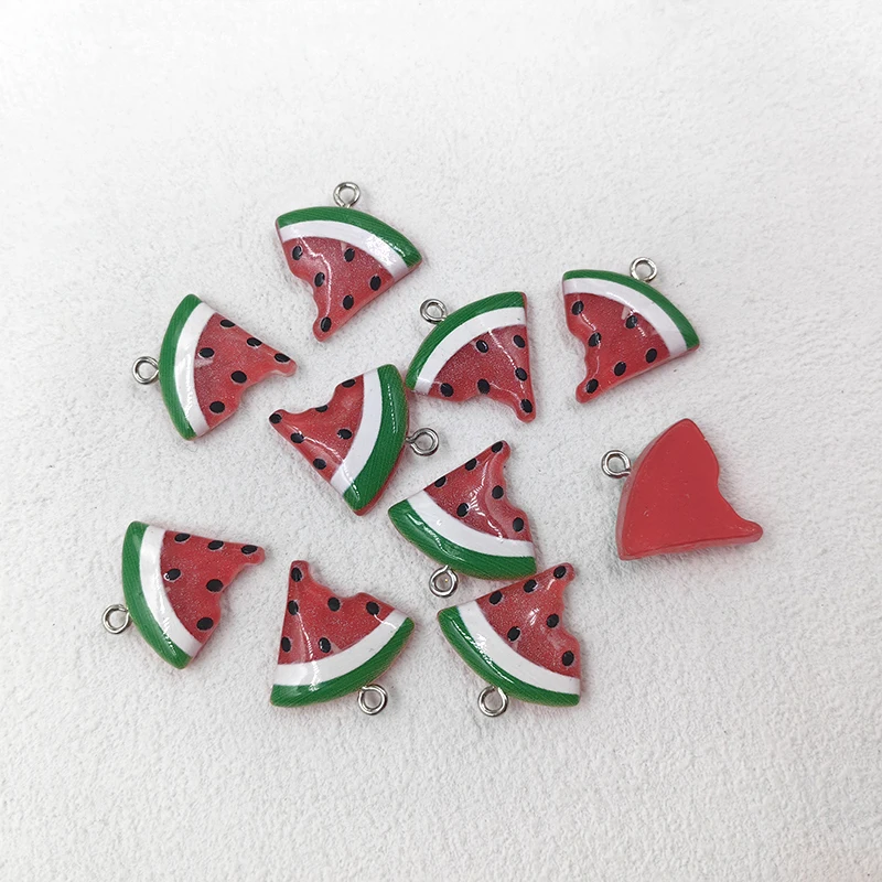 10pcs European Simulated Watermelon Charms for Jewelry Making Handmade Fruit Pendants Crafts DIY Earring Keychain C503