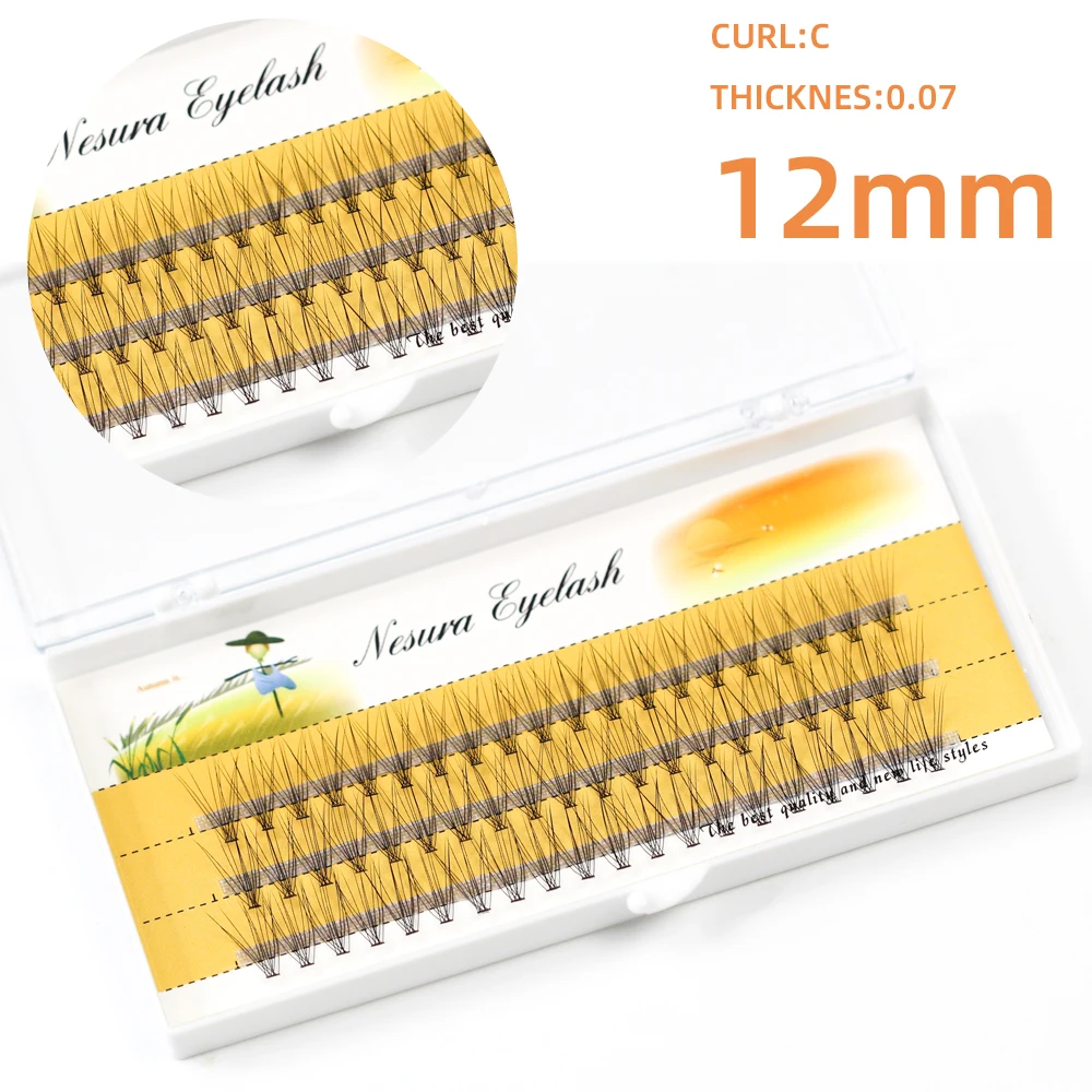 

3D Self Grafting Fake Female Eyelashes 8-15mm Mixed Length 1 Box of 60 Custers Natural Simulation Long Eyelashes