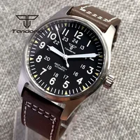 Tandorio 39mm 20BAR Dive Pilot reloj automático de acero para hombre NH35 Miyota 8215 PT5000 reloj de pulsera mecánico AR zafiro verde Lume