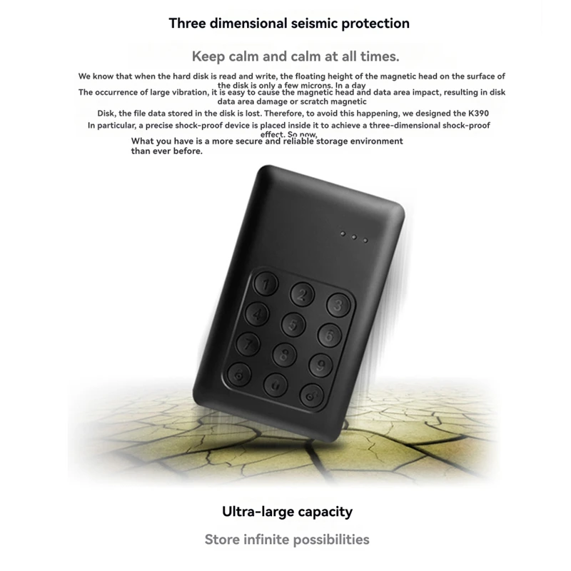 L47A-K390 Digital Encryption HDD 2.5 External Portable Hard Drive 1TB Externo Hd For Computer Laptop Harddisk