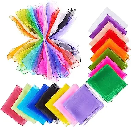 Sensory Scarves Multi-Colour 60cm Dance Sports Scarf Grils Sensory Square Movement Rhythm Band Scarves