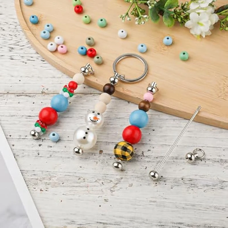 50 шт. пустые бусины для брелоков, металлические бусины для самостоятельного изготовления брелоков, съемная цепочка для ключей, аксессуары для изготовления