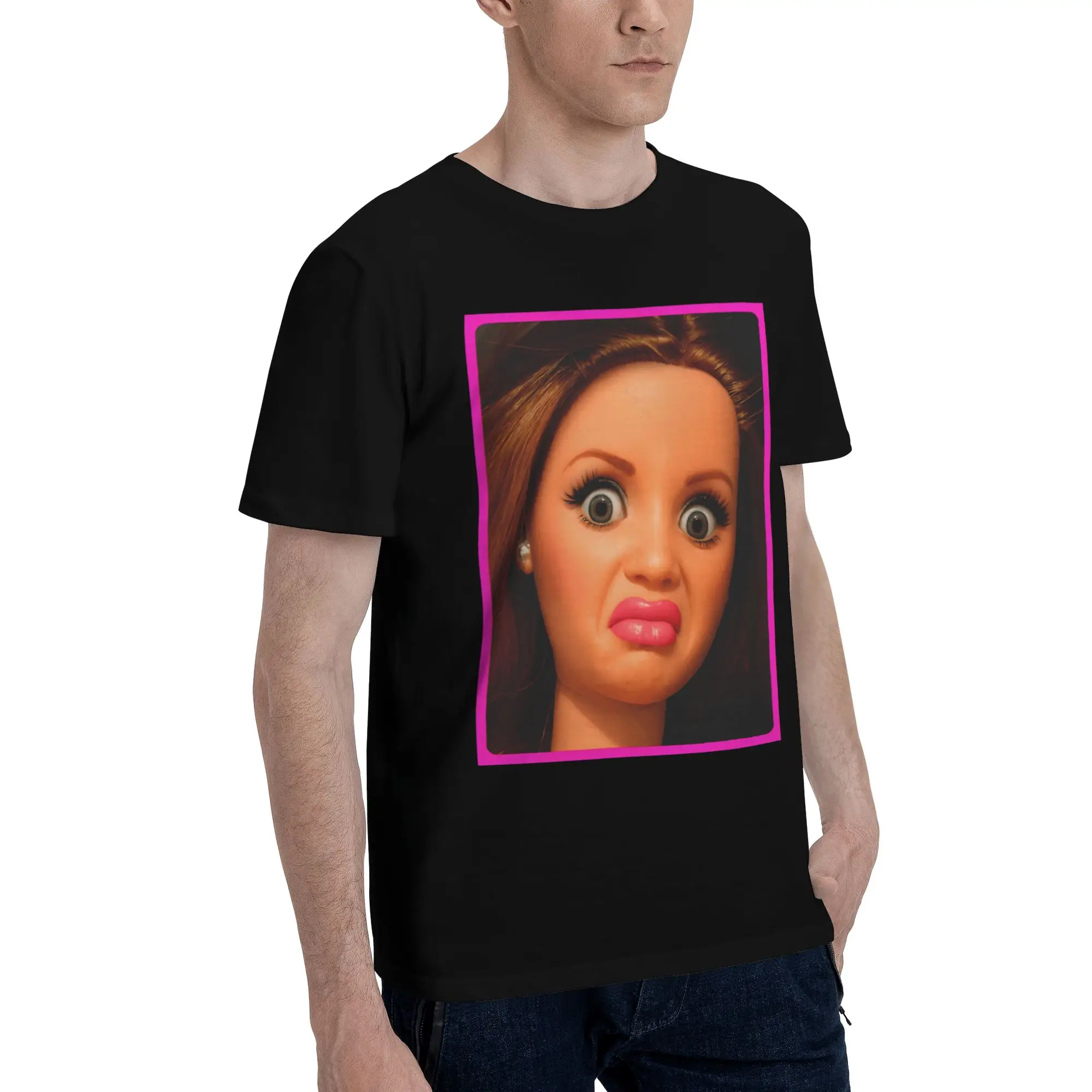 Disgusted Face Meme Doll Babe Print T Shirt for Men Women  100% Cotton  Tee Shirt Clothing