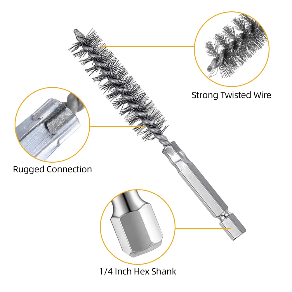 Neue 6 pcs 8-19mm Draht rohr maschinen Reinigungs bürste Rost reiniger Wasch polier werkzeuge für die Automobil herstellung