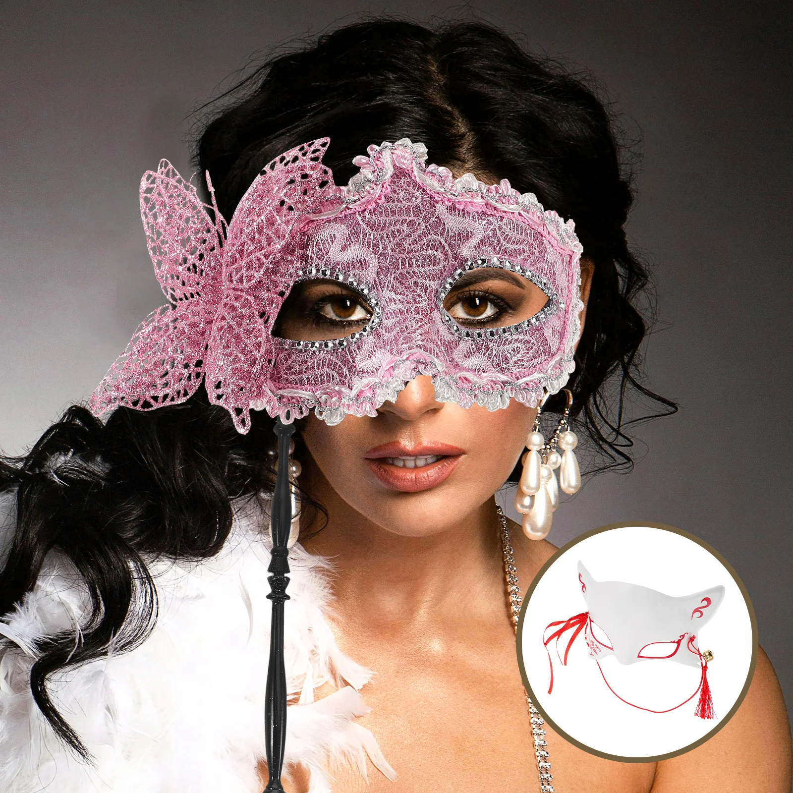 

Elegant Handheld Butterfly Masquerade For Women Venetian Halloween Prom Party Costume Accessory Cosplay With Stick Reusable