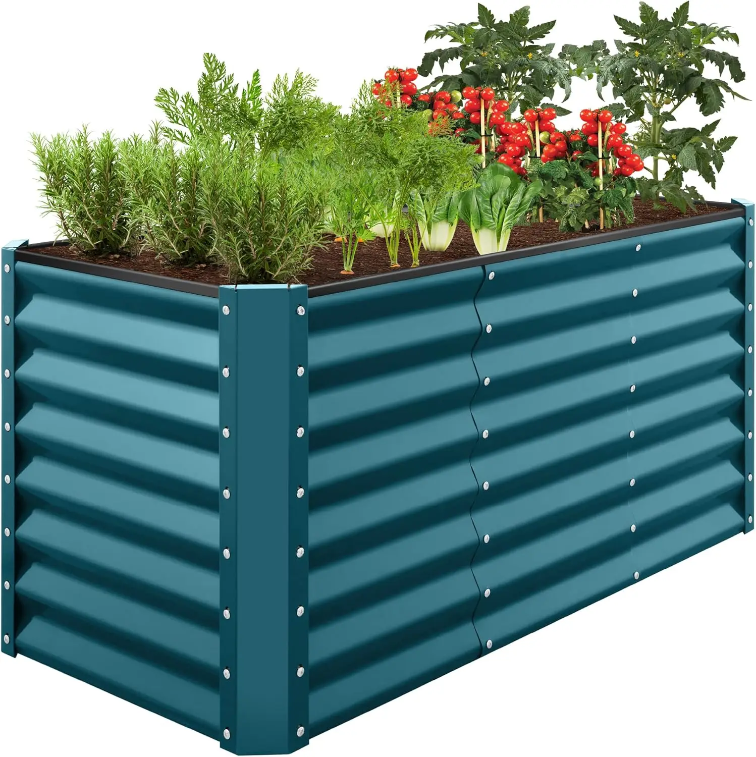 

4x2x2ft Outdoor Metal Raised Garden Bed, Deep Root Planter Box for Vegetables, Flowers, Herbs, and Succulents w/ 119 Gallon Capa