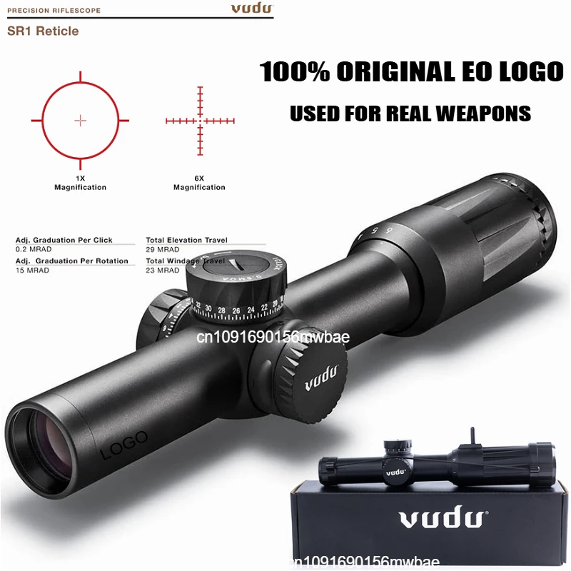 Vudu Scope FFP LPVO SR1 Reticle 1-6x24MM Riflescope 30mmTube BK with with Full Original Markings Hunting