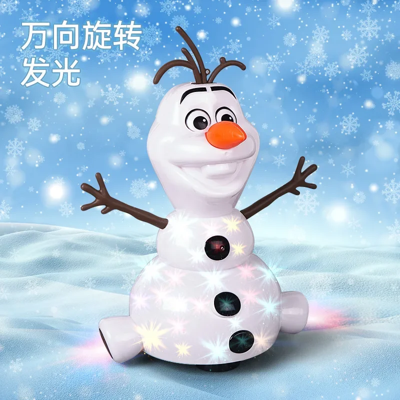 Disney Frozen 2 Dancing Snowman Olaf Robot With Led Music Flashlight Electric Action Figure Model Kids Toys For Children Gift