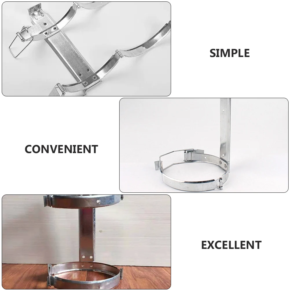 

1pc Fire Extinguisher Mount Metal Silver Household Bracket Storage Hanger Easy Install Practical Long Use