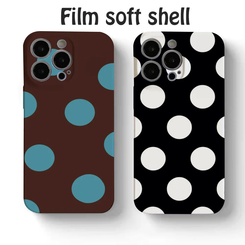 

Full Screen Polka Dots Ins Korean Sweet Phone Case Feilin INS For IPhone 16 15 14 13 12 11 Pro Max Plus Liquid Silicone Soft She
