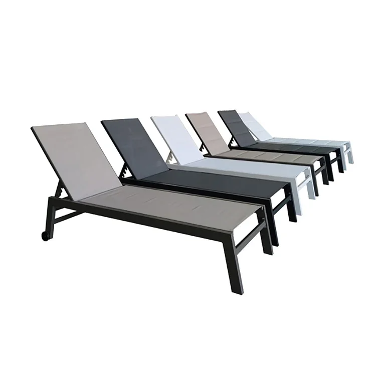 Hotel outdoor Aluminum pool furniture beach sun lounger marine chair garden sun bed