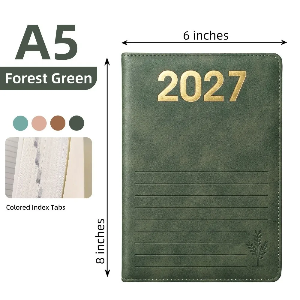 A5 2027 Schedule Planner Calendar Layout Habit Tracker Daily Schedule Planner Reference Calendars Stitched-Edge Cover
