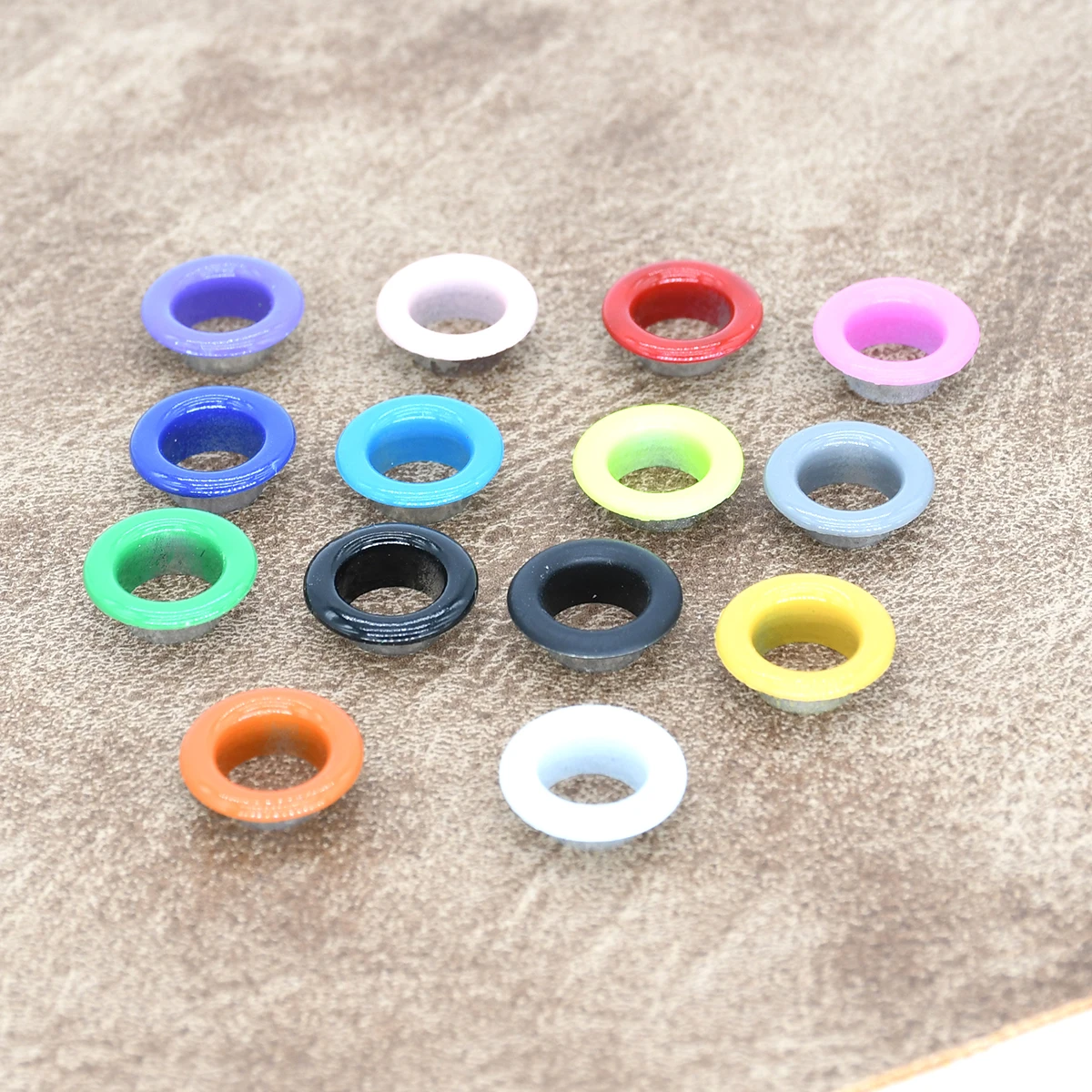 100sets 6mm Metal Eyelets Grommets Colored Hole Eye Rings for Leathercraft DIY Shoes Belt Cap Bag Tags Clothes Scrapbooking