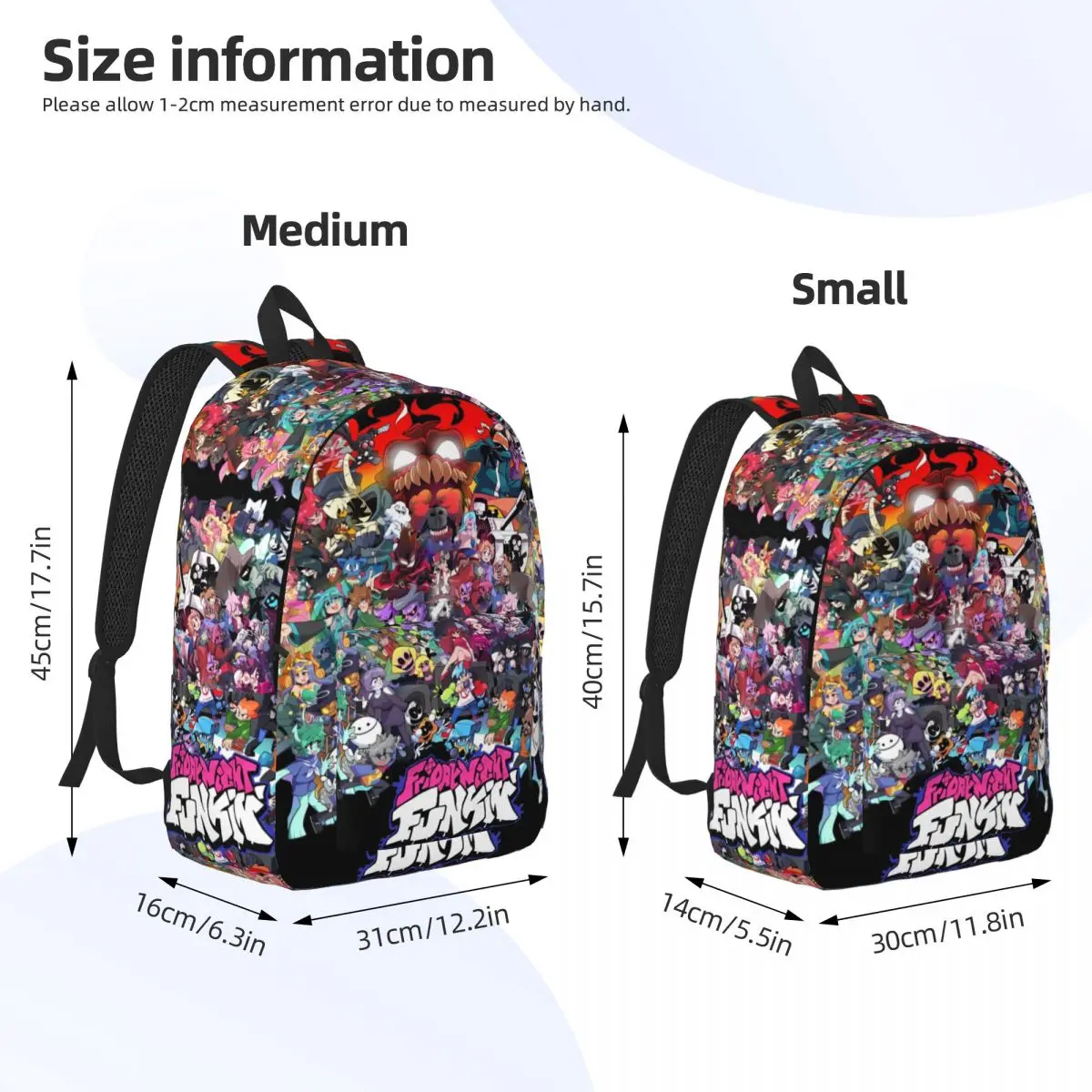 Friday Night Funkin Backpack Elementary High College School Student FNF Games Gamer Bookbag Teens Daypack Hiking