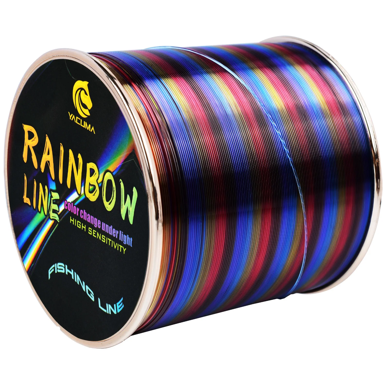 YACUMA 333/552YDS Premium Regenbogen-Nylon-Monofilament-Angelschnur 5,7LB-36,3LB Stärke Ultra-Sensitiv Geeignet für Alle Angler – Detail 6