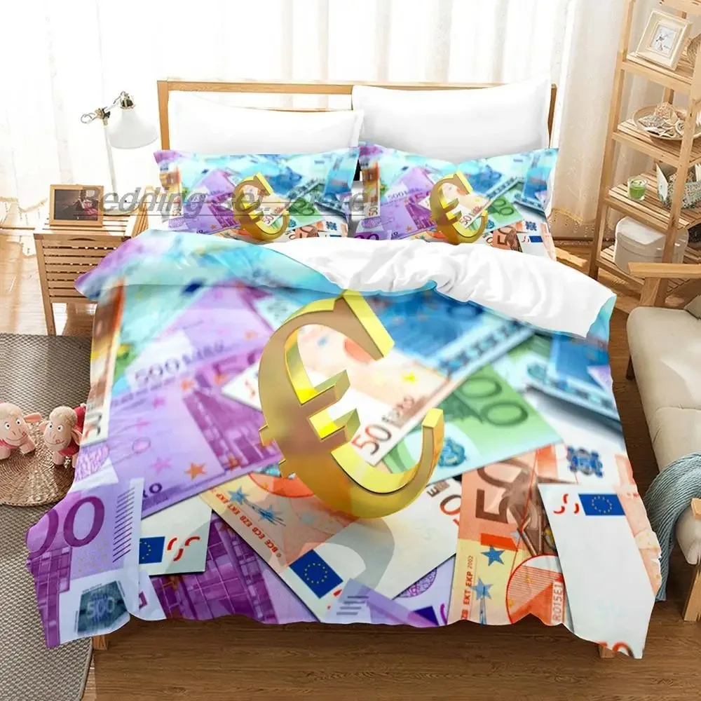 Dollar Bedding Set Single Twin Full Queen King Size Bed Set Aldult Kid Bedroom Duvetcover Sets 3D Print Money bed sheet set