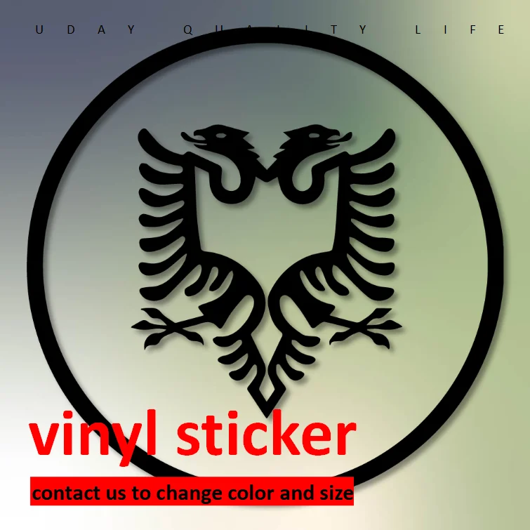 

Elegant Albanian Eagle Car Sticker Vinyl Waterproof Weatherproof for Bumper Windshield Truck Motorcycle Wall Garage Workshop 09
