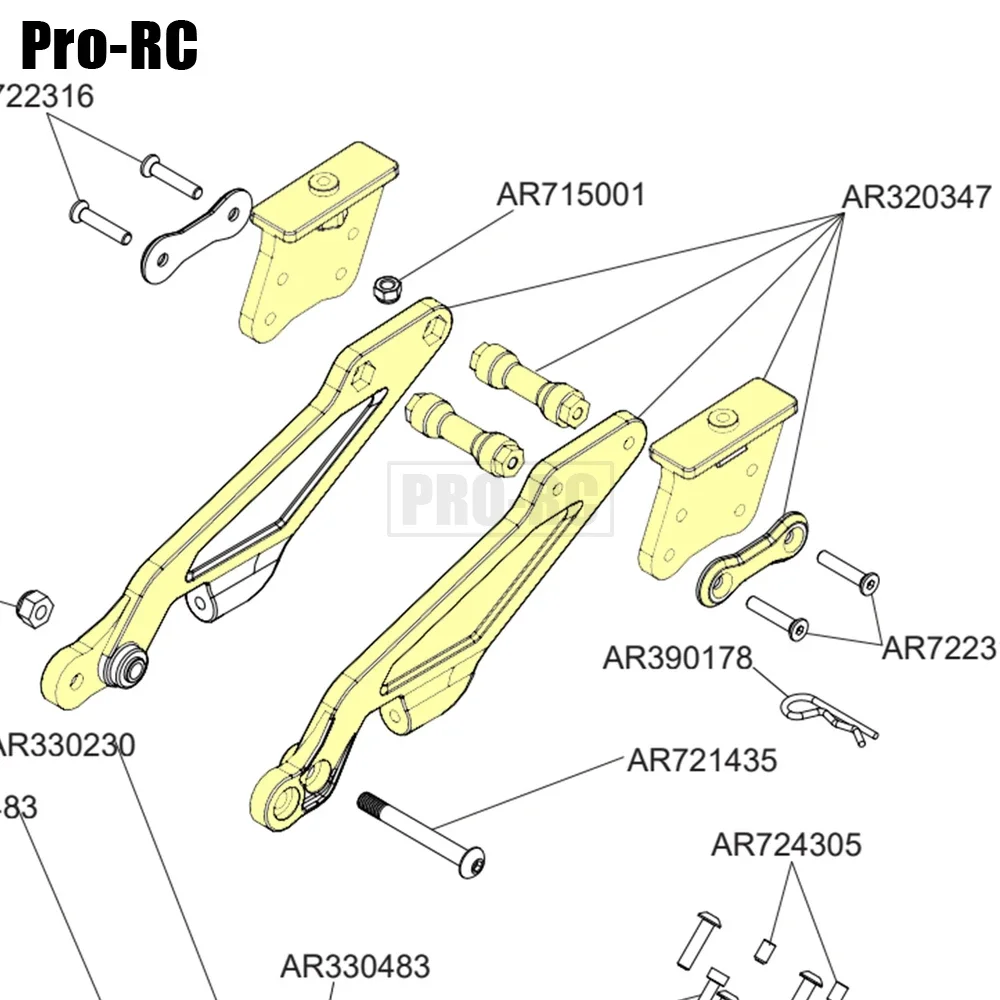 1 Buah Batang Roda Belakang Aloi Aluminium dengan Set Dudukan Sayap untuk Mobil RC 1/8 ARRMA KRATON TALION TYPHON OUTCAST 6S BLX STUNT TRUCK