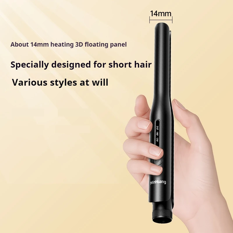 Mini Hair Straightener, 25W Negative Ion Flat Iron for Men's Short Hair, 3 Seconds Fast Heat Up Portable Curling Iron