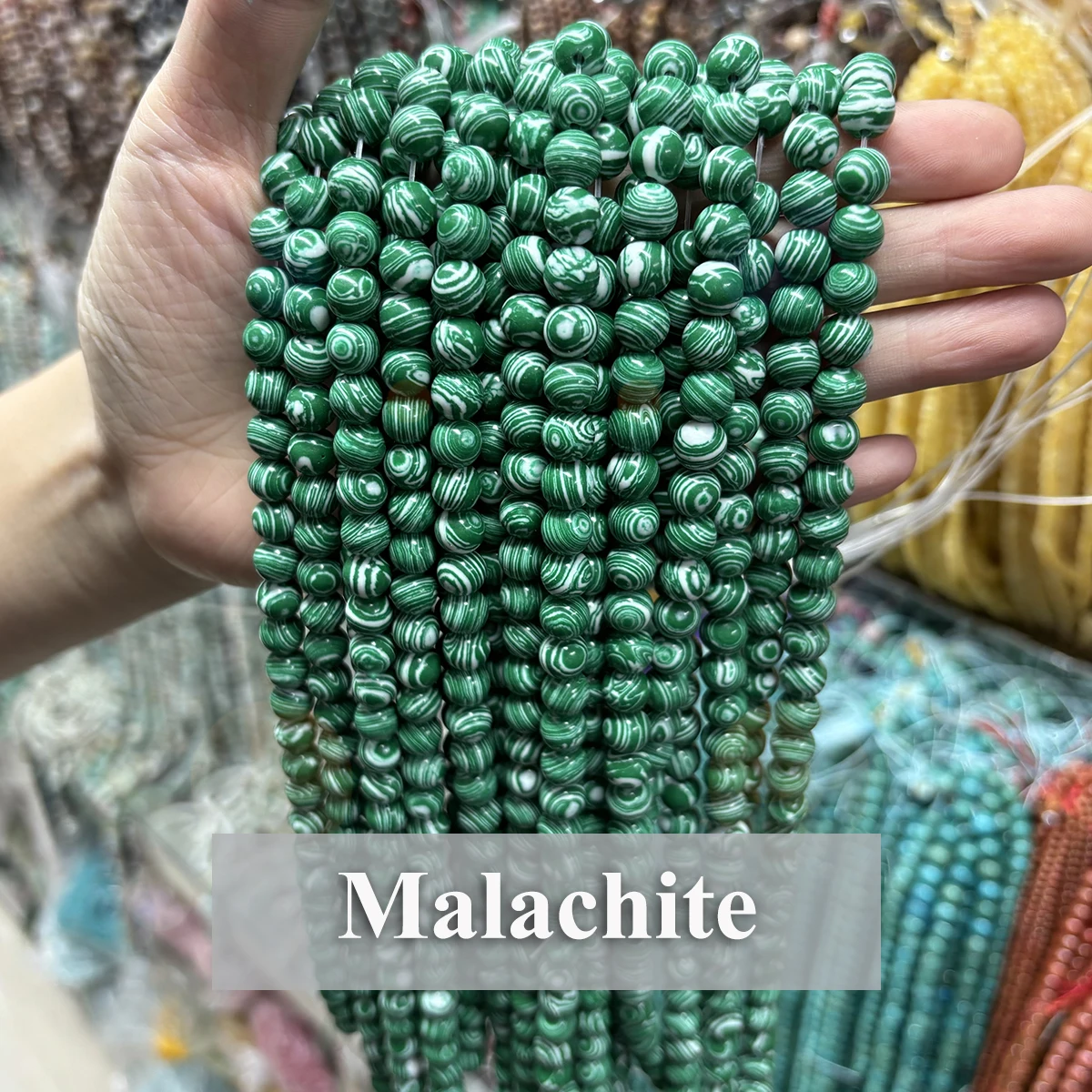 Natural Malachite Beads 4 6 8 10mm Round Loose Beads for Jewelry Making DIY Bracelet Necklace Pendant Craft Jewelry Accessories