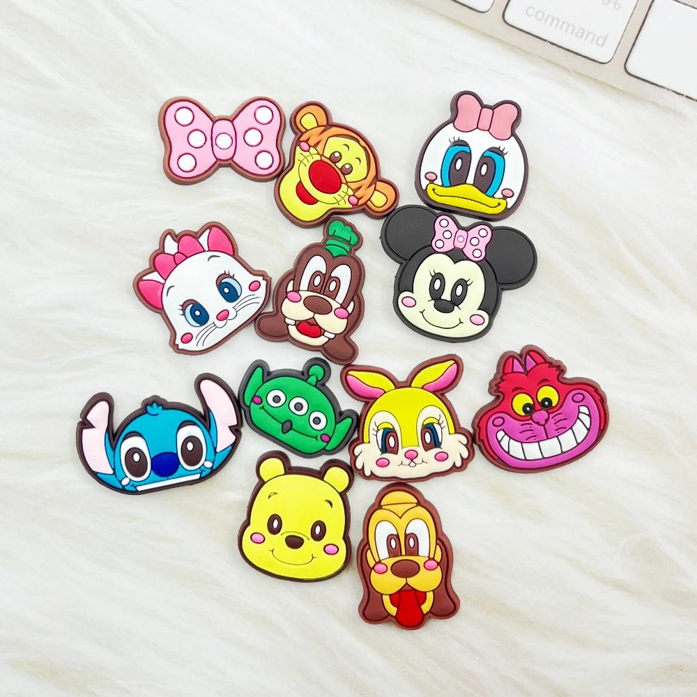 MINISO 16PCS Disney Dolls Shoes Charms Accessories Fit Clog Backapck Wristbands Shoe Decorate Buckle Christmas Parties Kids Gift