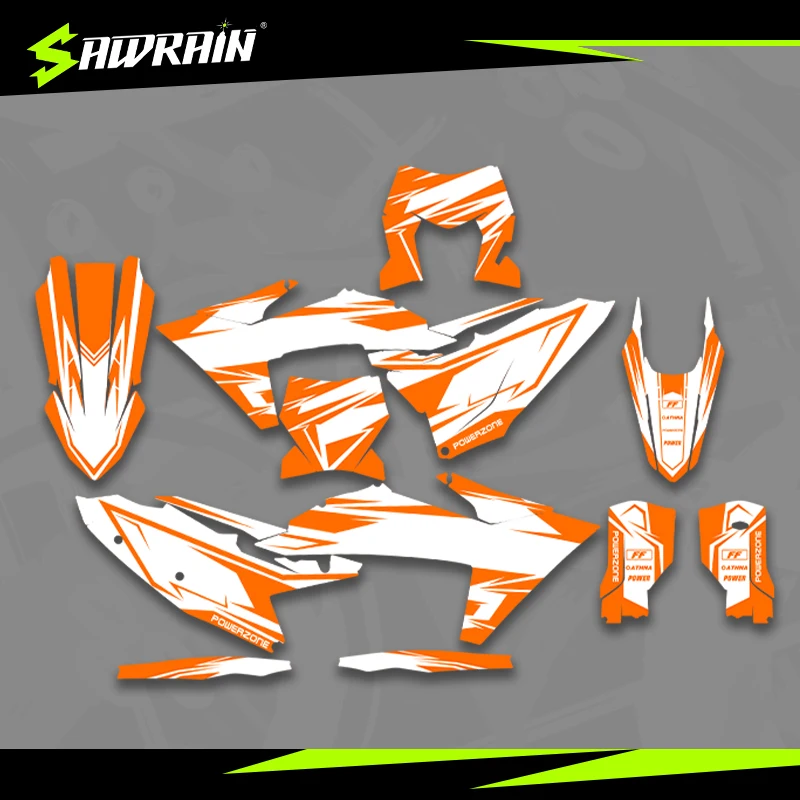 

Sawrain Motorcycle Graphics Backgrounds Decal Stickers Kits for KTM EXC XCW SXF 23-25SXF 24-26EXC 004