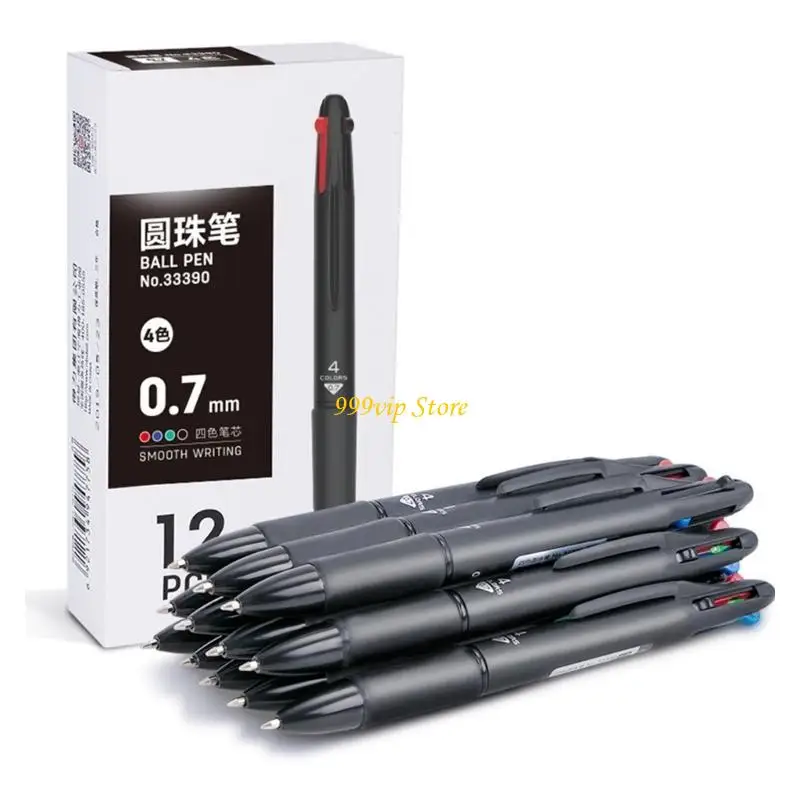 

C90C Retractable Multicolor Pen 4 Color-in-1 Ballpoint Pen for Noting