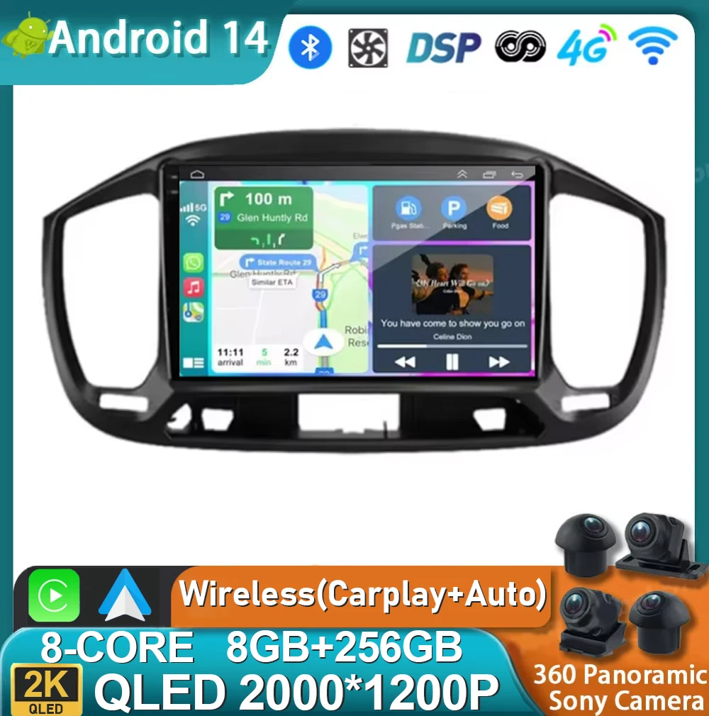 

Android 14 для Fiat Uno 2014-2020 2K QLED Android Автомобильный радиоприемник Мультимедийный видеоплеер GPS AI Голосовой CarPlay 4G Стерео