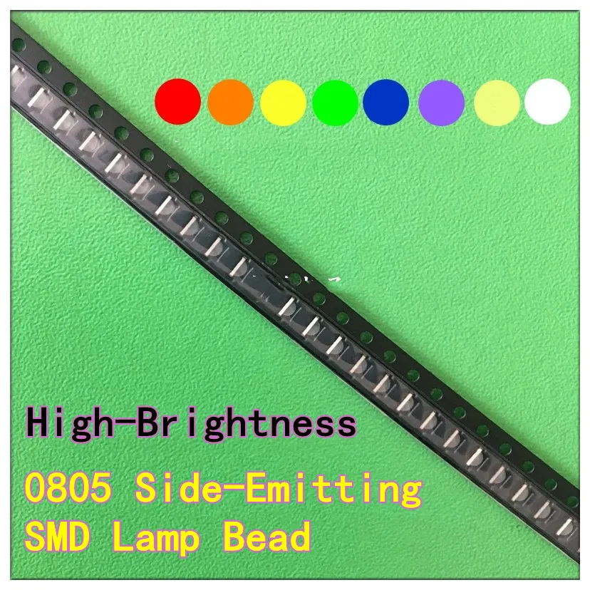 100 قطعة عالية السطوع 0603/0602 0805/0802 1206/1204 الجانب الباعثة للضوء LED مصلحة الارصاد الجوية خرزة مصباح أحمر برتقالي أصفر أخضر وردي أزرق