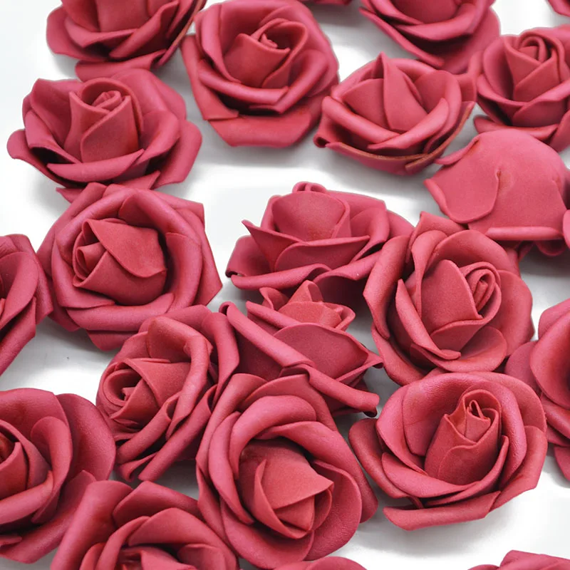 10/20pcs 4cm Artificial Flowers Foam Rose Head For Wedding Bride Bouquet Home Party Decor DIY Girlfriend Valentine's Day Gifts