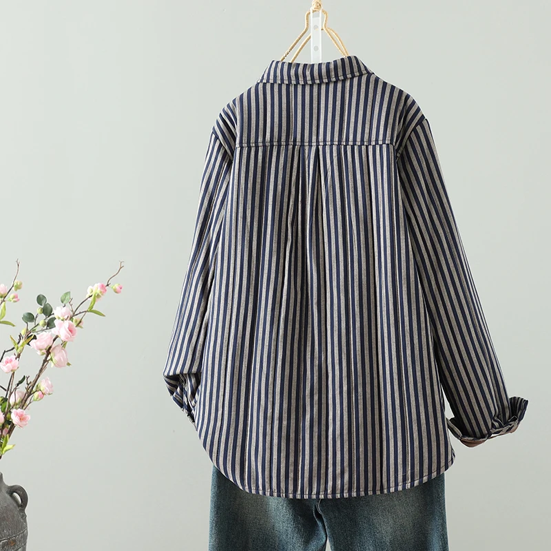 فضفاضة تناسب شريط نمط القطن irt رقيقة ملابس خارجية دافئة الخريف الشتاء تخفيف Sle منتظم Sve طويل زر واحد إغلاق